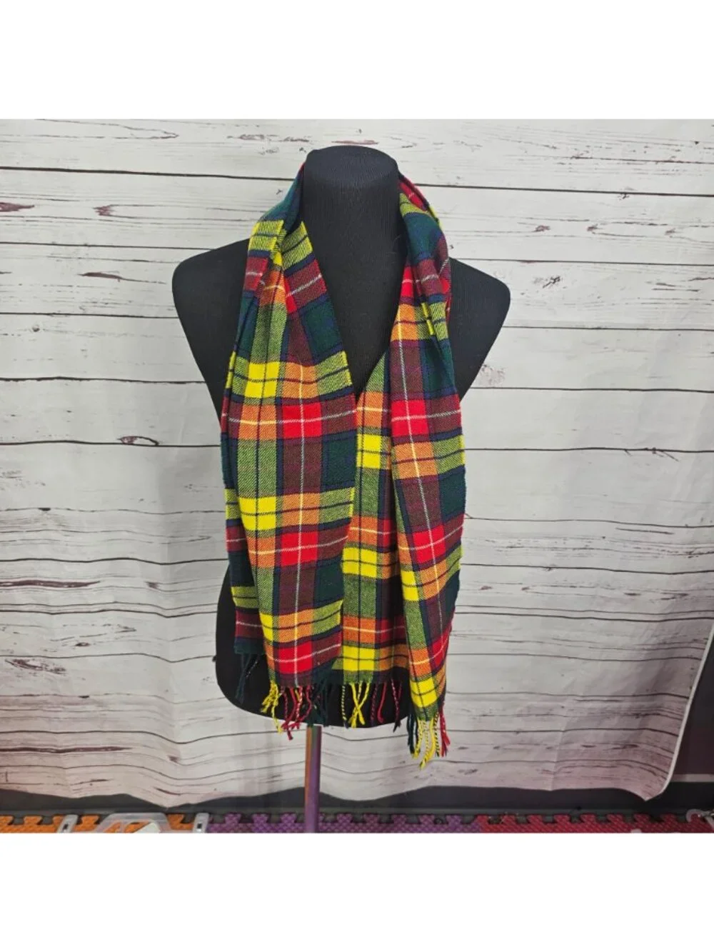 Ingles Buchan Buchanan Tartan Scarf 100% Lambswool Made In Scotland
